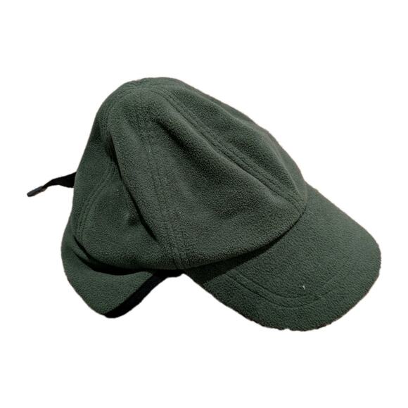 LL Bean Fleece Polartec Hat Mens L XL Green Cap Ear Flaps - Picture 2 of 8